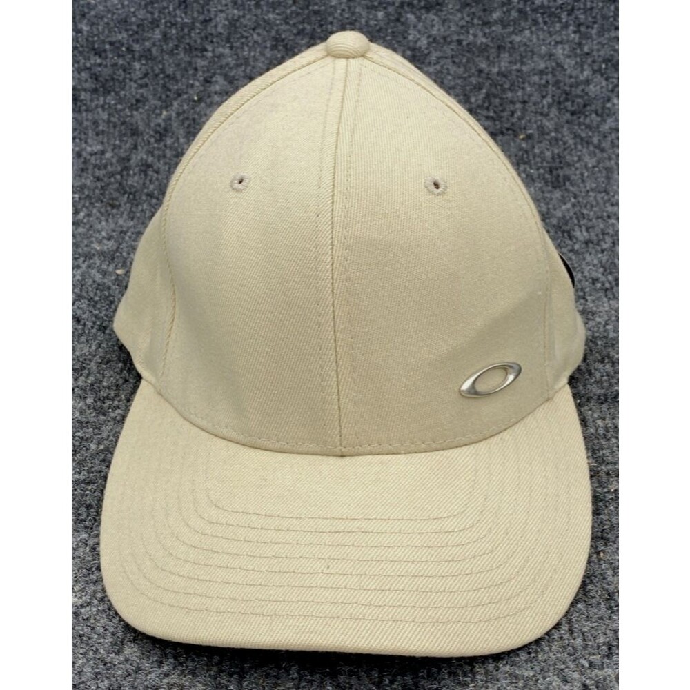 Vintage Oakley Software Gravel Wool Cap S-M Flexfit Hat 91008 Beige Y2K Gorpcore